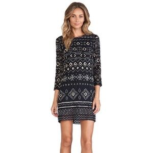 Needle & Thread Black Beaded Lace Stitch Dress‎ Sequin Mini US 8